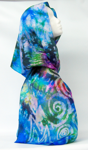 Silk Habotai Scarf Celtic Summer Forrest Garden