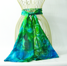 Load image into Gallery viewer, Silk Scarf Celtic Water Green
