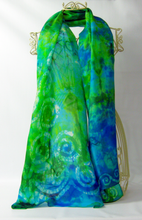 Load image into Gallery viewer, Silk Scarf Celtic Water Green
