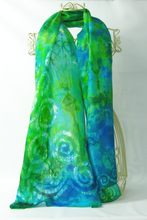 Load image into Gallery viewer, Silk Scarf Celtic Water Green
