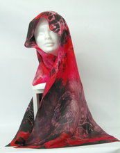 Load image into Gallery viewer, Silk Habotai Scarf The Cranberry Robin
