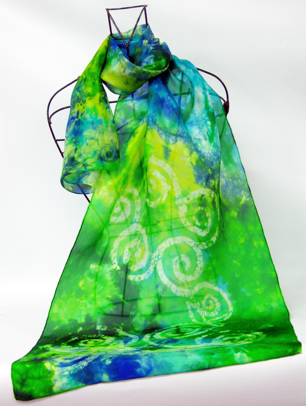 Silk Scarf Light Weight Celtic Yellow Shamrock