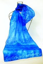 Load image into Gallery viewer, Silk Scarf Light Weight Blue Children of Lir
