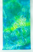 Load image into Gallery viewer, Silk Scarf Light Weight Celtic Green, Aqua Blend
