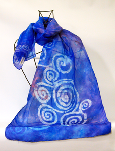 A Silk Scarf Light Weight Celtic Lilac blues