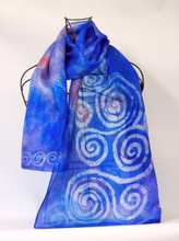 Load image into Gallery viewer, A Silk Scarf Light Weight Celtic Lilac blues
