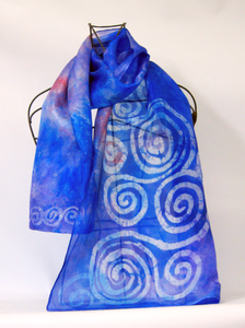 A Silk Scarf Light Weight Celtic Lilac blues
