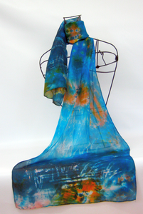 Silk Scarf Light weight The Dark Green kingfisher