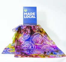 Load image into Gallery viewer, Silk Scarf Hand Painted Lilac and Greeny Gold Celtic
