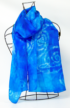 Load image into Gallery viewer, Silk Scarf Light Weight Celtic Blue Turquoise
