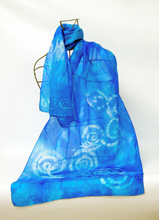 Load image into Gallery viewer, Silk Scarf Light Weight Celtic Blue Turquoise
