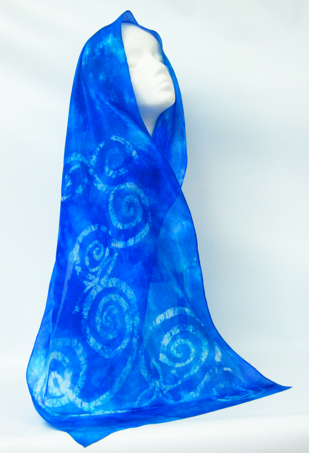 Silk Scarf Light Weight Celtic Blue Turquoise