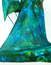 Load image into Gallery viewer, Silk Habotai Scarf The Dark Green kingfisher
