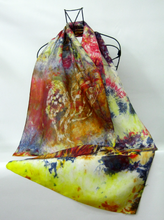 Load image into Gallery viewer, Silk Habotai Scarf The Rustic Gold Finch
