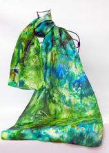 Load image into Gallery viewer, Silk Habotai Scarf The Green Finch
