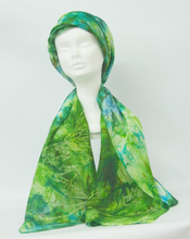 Load image into Gallery viewer, Silk Habotai Scarf The Green Finch
