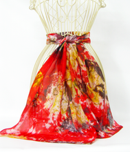 Load image into Gallery viewer, Silk Habotai Scarf The Abstract Goldfinch
