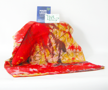 Load image into Gallery viewer, Silk Habotai Scarf The Abstract Goldfinch
