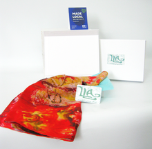 Load image into Gallery viewer, Silk Habotai Scarf The Abstract Goldfinch
