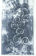 Load image into Gallery viewer, Silk Scarf Hand Painted Grey and White Spirals
