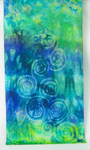 Silk Scarf Blue Green Celtic