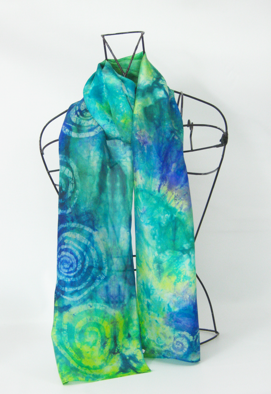 Silk Scarf Blue Green Celtic