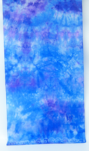 Load image into Gallery viewer, Silk Scarf Blue and Purple Spirals
