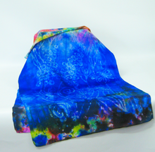 Load image into Gallery viewer, Silk Scarf Celtic Blue Flower Rainbow
