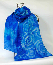 Load image into Gallery viewer, Silk Scarf Celtic Blue Skies
