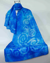 Load image into Gallery viewer, Silk Scarf Celtic Blue Skies
