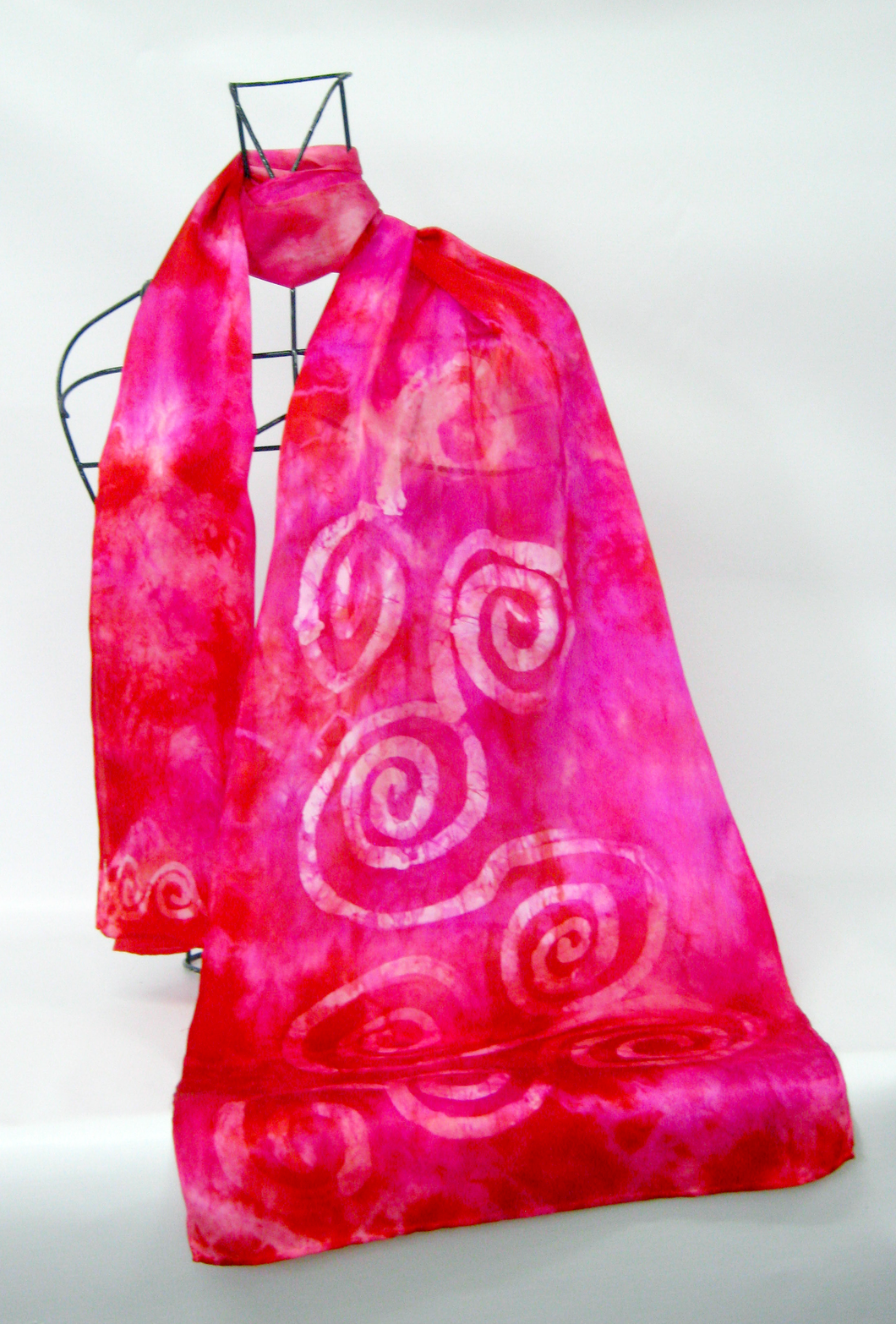 Silk Satin Scarf Celtic Scarlet Fuschia