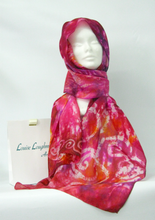 Load image into Gallery viewer, Silk Habotai Scarf Celtic Fire Fuschia
