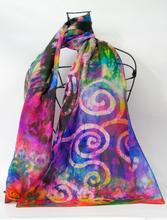 Load image into Gallery viewer, Silk Scarf Celtic Forrest Carnival
