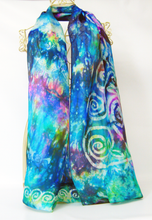 Load image into Gallery viewer, Silk Scarf The  Green Celtic Forrest Garden
