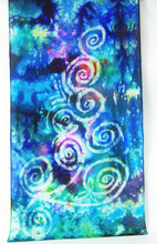 Load image into Gallery viewer, Silk Scarf The  Green Celtic Forrest Garden
