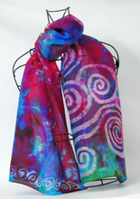 Load image into Gallery viewer, Silk Scarf Celtic Fuschia Forrest
