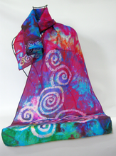 Load image into Gallery viewer, Silk Scarf Celtic Fuschia Forrest
