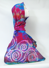 Load image into Gallery viewer, Silk Scarf Celtic Fuschia Forrest
