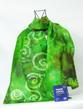 Load image into Gallery viewer, Silk Scarf Celtic Green Finch
