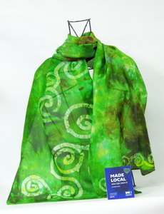 Silk Scarf Celtic Green Finch