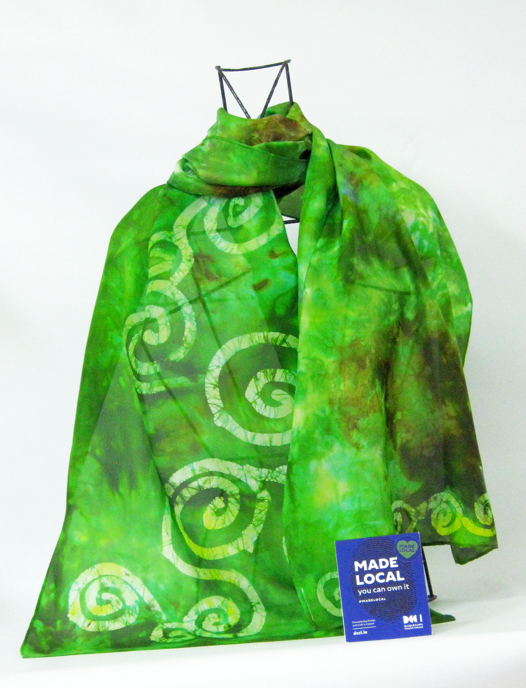 Silk Scarf Celtic Green Finch