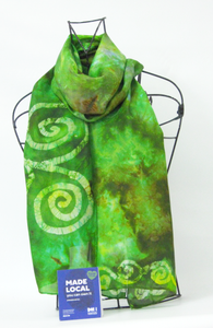 Silk Scarf Celtic Green Finch