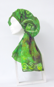 Silk Scarf Celtic Green Finch