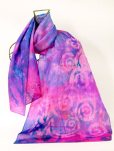 Load image into Gallery viewer, Silk Scarf Celtic Pink and Lilac Dream
