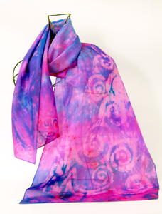 Silk Scarf Celtic Pink and Lilac Dream