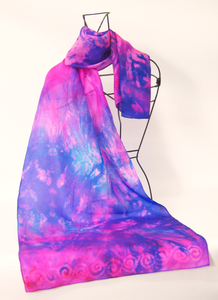 Silk Scarf Celtic Pink and Lilac Dream
