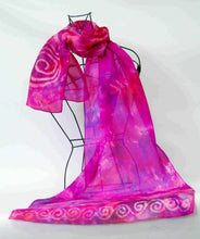 Load image into Gallery viewer, Silk Scarf Celtic Pink Fuschia
