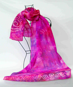 Silk Scarf Celtic Pink Fuschia