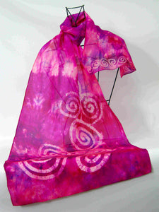 Silk Scarf Celtic Pink Fuschia