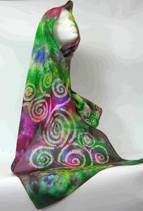 Silk Scarf Celtic Plum Garden
